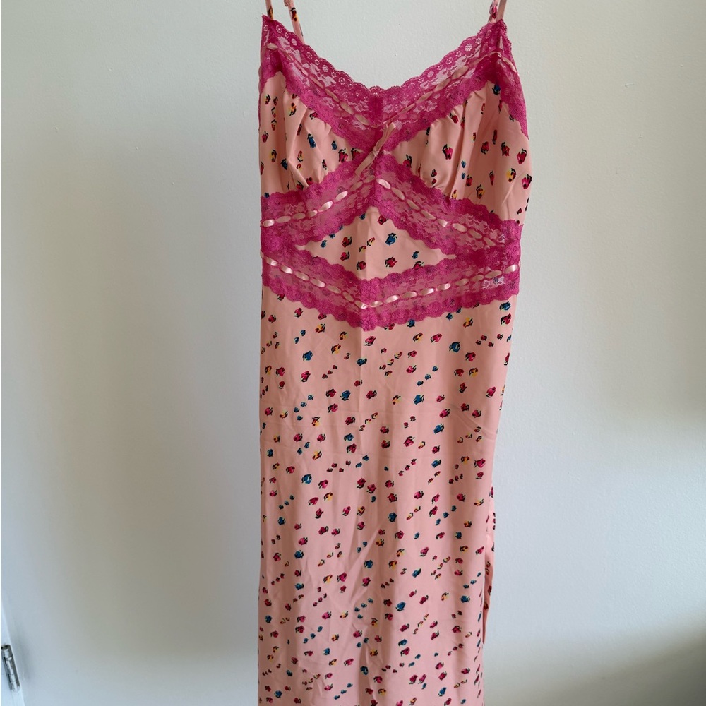 Betsey Johnson Pink Lace Chemise